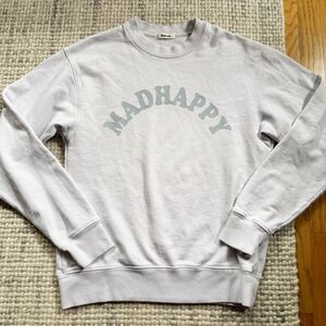 MadHappy Grey Blue Logo Cotton Sweatshirt XS